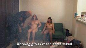 Working girls Sinthia and Eve freeze and fuck