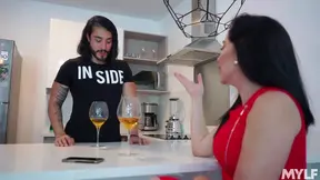 Candela cheats eagerly sucking and fucking her neighbor's massive cock