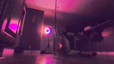 Hot stepmom pole dances in heels for her stepson