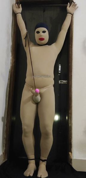 Zentai Bondage Penis Hanging