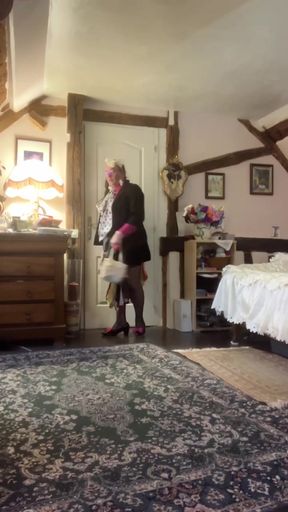Dressed with a little black skirt for a night out
