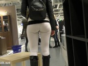 Jeny Smith camel toe white leggings