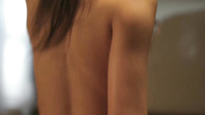 ”Bombshell brunette earns thick facial after sexy banging”
