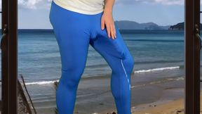 Massive cock cum in tight pants