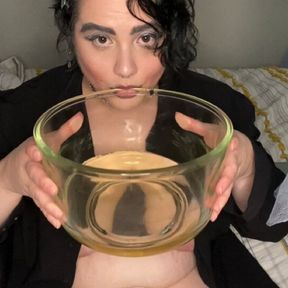 POV BBW Alt Princess Adama Daat Drinks All of Your Hot Piss and Rubs Her Fat Pussy as a Reward