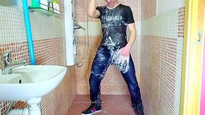 gay in shower