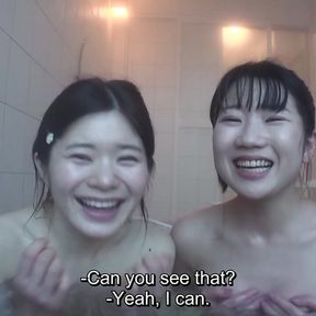 Adorable first time Japanese lesbians private vacation video