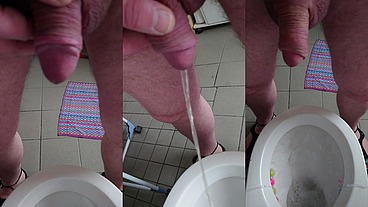 Nylonjunge pisst am Morgen von Neujahr