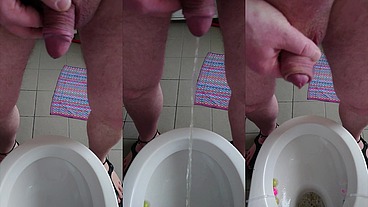 Nylonjunge pisst am Morgen von Neujahr