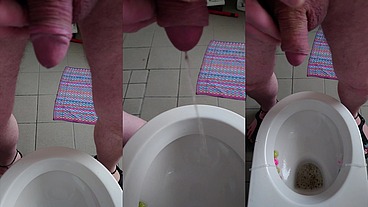 Nylonjunge pisst am Morgen von Neujahr