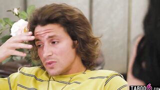 Protective gigantic jugs stepsister Lily Lane helps guy out