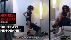 EBONY TOP MODEL ANGELINA HEADSCISSORS AND HUMILIATES the PERVERT PHOTOGRAPHER (HD)