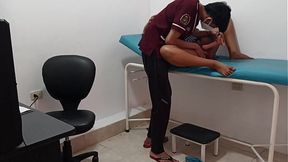 Doctor treats young patient and masturbates her with dildo � she ends up very horny alone