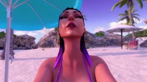 Bikini Babe Reyna Recharging Out on the Beach