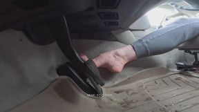 Barefoot Driving After the Gym - Sweaty Feet on the Pedals