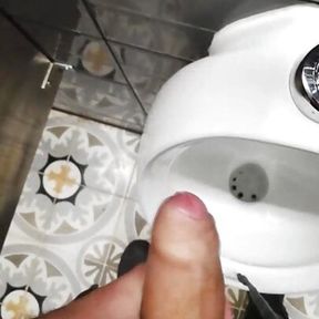 Jerking Off My Big Uncut Cock In Different Public Bathrooms Until I Cum