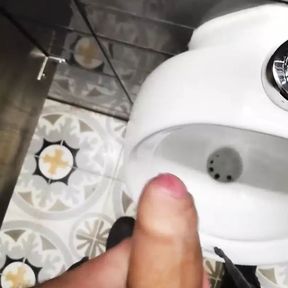 Jerking Off My Big Uncut Cock In Different Public Bathrooms Until I Cum