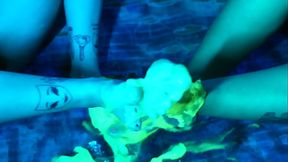 Lesbians Slime Foot Fetish and Hitachi Play