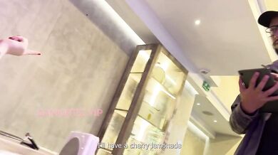 Public Masturbation, I go with my friend to a bar to get my tight pussy vibrated,WATCH THE END.