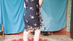 Stunning Femboy Showing off Legs in Shiny Tights