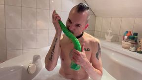 Stupid faggot slut gagging