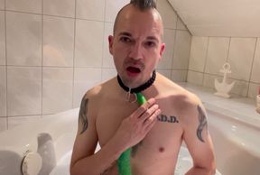 Stupid faggot slut gagging