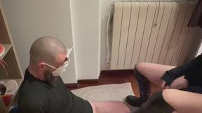 Boot licking and bootjob with Shabby Amsterdam over knee boots