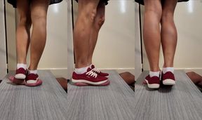 Sneaker Trample Experience: Barbie's Red Kicks in Action!