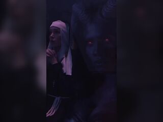 Futanari Nuns Cosplay Deepthroat - Karina King & Nata Gold