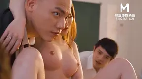 Asian Beauty Rides Dick Hard After Group Conquest Orgasm Festivities