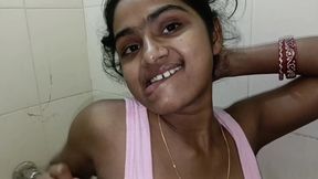 Desi Indian Wife Oily Titjob in Bathroom - Hot Close-up Play