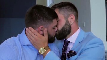 Extreme screwing with two office guys wearing a s