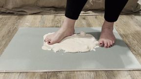 First time feet stuck in melted marshmallow