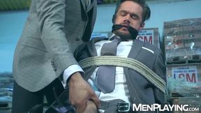Latino Jean Franko ties up Mike De Marko and pounds his ass hard