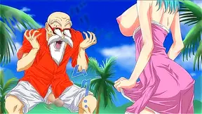 Bulma Tempts Master Roshi with Seductive Massage in Hot Dragon Ball Tryst