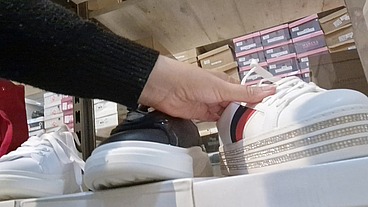 In the new shoe shop with my very dirty sneakers 4K