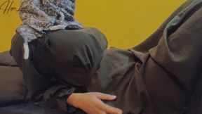 hot malaysian hijab girl sex with brother-in-law and cum on body.