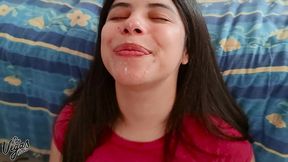 spontaneous bed fuck: foot tease, deep pov blowjob, clit rubbing, hard missionary orgasm, cowgirl ride & facial cumshot - selena vega real amateur