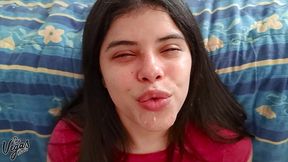 spontaneous bed fuck: foot tease, deep pov blowjob, clit rubbing, hard missionary orgasm, cowgirl ride & facial cumshot - selena vega real amateur