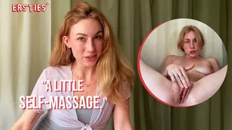Blonde amateur Stella A masturbates her big natural tits and trimmed pussy