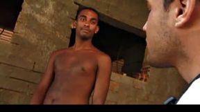 Once the cocks are out and rock hard, Pene offers his ass to Gustavo. Gustavo teases it by rubbing his bare head right over the pucker, and then slides in slow and steady. Pene rides Gustavo's cock until he finally strokes off.
