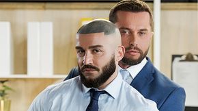 Working late on a presentation