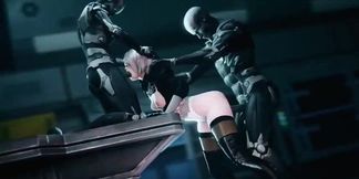 Curvy girl gets pounded in her tight ass in Nier First Assembly 3D porn