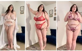 Busty BBW Babe Tries on Sexy Lingerie