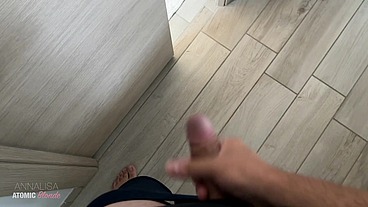 My Neighbor Catches Me Jerking Off and Decides to Take It in Her Mouth