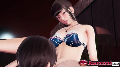 Nanami squirts hard while anime pussy licks and dildo pounds