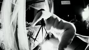 four fingers and a wet pussy (b&w)