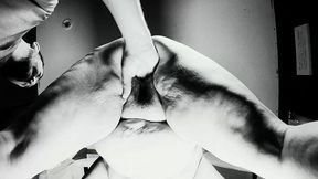 four fingers and a wet pussy (b&w)