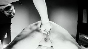 four fingers and a wet pussy (b&w)