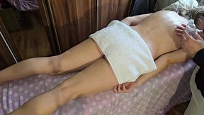 Oil Massage with Husband's Best Friend Turns Into Rough and Wet Sex